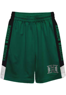 Hawaii Warriors Youth Green Mesh Athletic Shorts