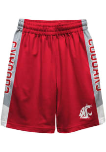 Washington State Cougars Youth Red Mesh Athletic Shorts