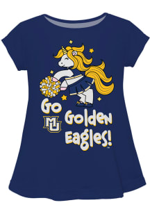 Marquette Golden Eagles Infant Girls Unicorn Blouse Short Sleeve T-Shirt Navy Blue