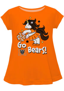 Vive La Fete Mercer Bears Infant Girls Unicorn Blouse Short Sleeve T-Shirt Orange