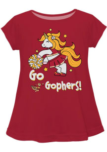 Infant Girls Minnesota Golden Gophers Maroon Vive La Fete Unicorn Blouse Short Sleeve T-Shirt