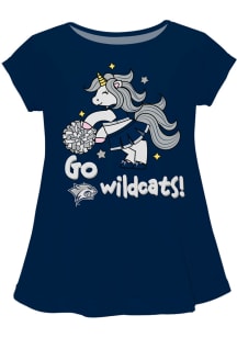 New Hampshire Wildcats Infant Girls Unicorn Blouse Short Sleeve T-Shirt Blue