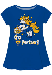Pitt Panthers Infant Girls Unicorn Blouse Short Sleeve T-Shirt Blue