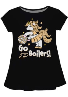 Purdue Boilermakers Infant Girls Unicorn Blouse Short Sleeve T-Shirt Black