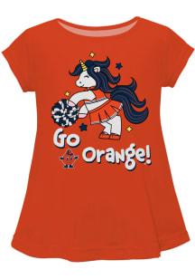 Syracuse Orange Infant Girls Unicorn Blouse Short Sleeve T-Shirt Orange