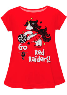 Texas Tech Red Raiders Infant Girls Unicorn Blouse Short Sleeve T-Shirt Red