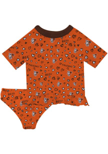 Vive La Fete Bowling Green Falcons Infant Girls Rash Guard Short Sleeve T-Shirt Orange
