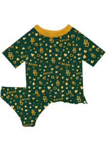 Baylor Bears Infant Girls Rash Guard Short Sleeve T-Shirt Green