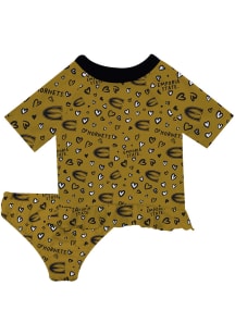 Emporia State Hornets Infant Girls Rash Guard Short Sleeve T-Shirt Gold