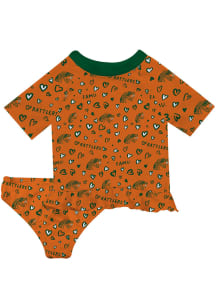 Florida A&amp;M Rattlers Infant Girls Rash Guard Short Sleeve T-Shirt Orange