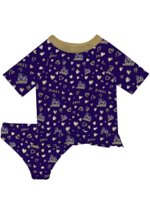 James Madison Dukes Infant Girls Rash Guard Short Sleeve T-Shirt Purple