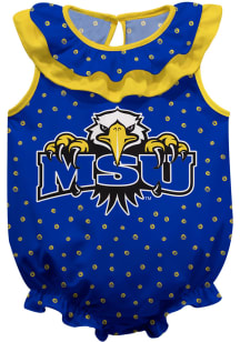 Morehead State Eagles Baby Blue Ruffle Short Sleeve One Piece