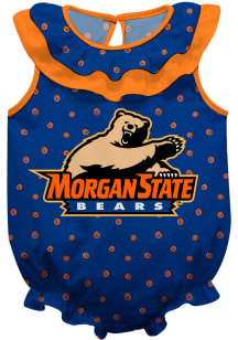 Morgan State Bears Baby Blue Ruffle Short Sleeve One Piece