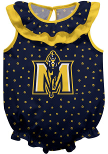 Murray State Racers Baby Navy Blue Ruffle Short Sleeve One Piece