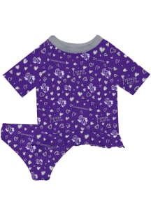 Vive La Fete SFA Lumberjacks Infant Girls Rash Guard Short Sleeve T-Shirt Purple