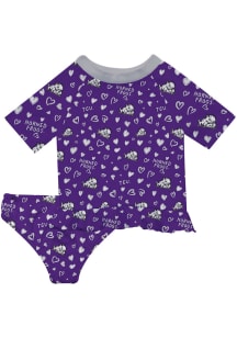 TCU Horned Frogs Infant Girls Rash Guard Short Sleeve T-Shirt Purple
