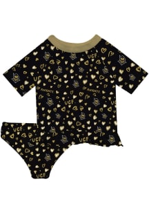 UCF Knights Infant Girls Rash Guard Short Sleeve T-Shirt Black