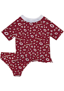 Vive La Fete University of Chicago Maroons Infant Girls Rash Guard Short Sleeve T-Shirt Maroon