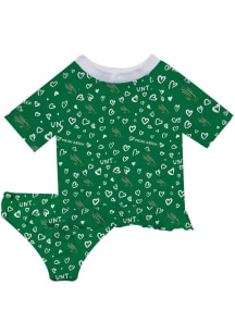 North Texas Mean Green Infant Girls Rash Guard Short Sleeve T-Shirt Green