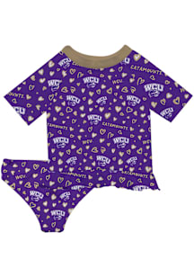 Vive La Fete Western Carolina Infant Girls Rash Guard Short Sleeve T-Shirt Purple