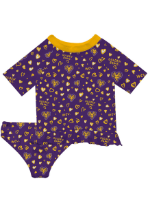 West Chester Golden Rams Infant Girls Rash Guard Short Sleeve T-Shirt Purple