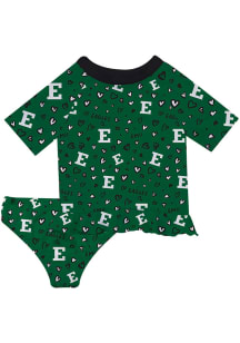 Eastern Michigan Eagles Toddler Girls Green Rash Guard Short Sleeve T-Shirt
