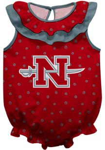 Nicholls State Colonels Baby Red Ruffle Short Sleeve One Piece