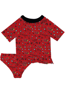 Vive La Fete Illinois State Redbirds Toddler Girls Red Rash Guard Short Sleeve T-Shirt