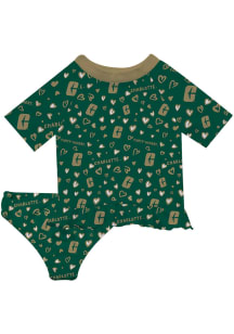 UNCC 49ers Toddler Girls Green Rash Guard Short Sleeve T-Shirt