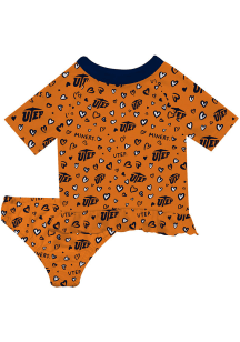 UTEP Miners Toddler Girls Orange Rash Guard Short Sleeve T-Shirt