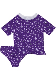 North Alabama Lions Toddler Girls Purple Rash Guard Short Sleeve T-Shirt