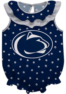 Penn State Nittany Lions Baby Navy Blue Ruffle Short Sleeve One Piece