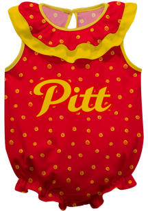 Pitt State Gorillas Baby Red Ruffle Short Sleeve One Piece