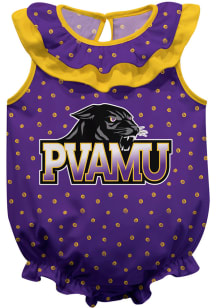 Prairie View A&amp;M Panthers Baby Purple Ruffle Short Sleeve One Piece