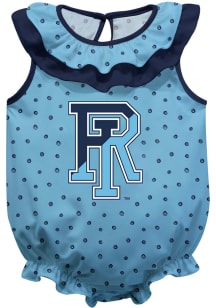 Rhode Island Rams Baby Light Blue Ruffle Short Sleeve One Piece