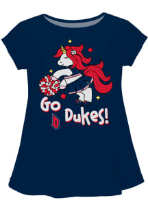 Duquesne Dukes Toddler Girls Blue Unicorn Blouse Short Sleeve T-Shirt