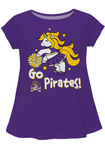 East Carolina Pirates Toddler Girls Purple Unicorn Blouse Short Sleeve T-Shirt