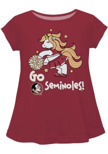 Florida State Seminoles Toddler Girls Maroon Unicorn Blouse Short Sleeve T-Shirt