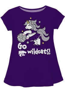 Vive La Fete K-State Wildcats Toddler Girls Purple Unicorn Blouse Short Sleeve T-Shirt