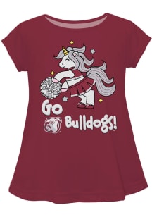 Mississippi State Bulldogs Toddler Girls Maroon Unicorn Blouse Short Sleeve T-Shirt