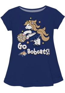 Montana State Bobcats Toddler Girls Blue Unicorn Blouse Short Sleeve T-Shirt