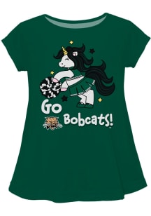 Ohio Bobcats Toddler Girls Green Unicorn Blouse Short Sleeve T-Shirt