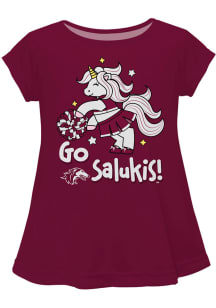 Southern Illinois Salukis Toddler Girls Maroon Unicorn Blouse Short Sleeve T-Shirt