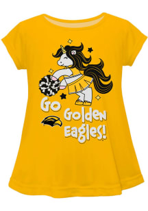 Southern Mississippi Golden Eagles Toddler Girls Gold Unicorn Blouse Short Sleeve T-Shirt