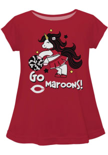 Vive La Fete University of Chicago Maroons Toddler Girls Maroon Unicorn Blouse Short Sleeve T-Sh..