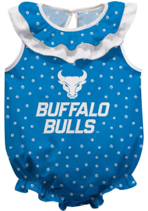Buffalo Bulls Baby Blue Ruffle Short Sleeve One Piece