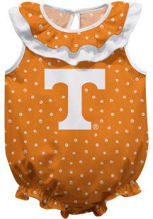 Tennessee Volunteers Baby Orange Ruffle Short Sleeve One Piece