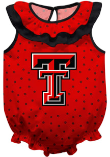 Texas Tech Red Raiders Baby Red Ruffle Short Sleeve One Piece