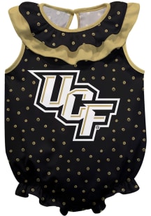 UCF Knights Baby Black Ruffle Short Sleeve One Piece