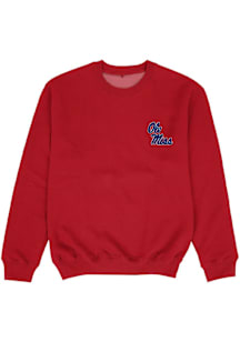 Vive La Fete Ole Miss Rebels Toddler Red Impressions Long Sleeve Crew Sweatshirt
